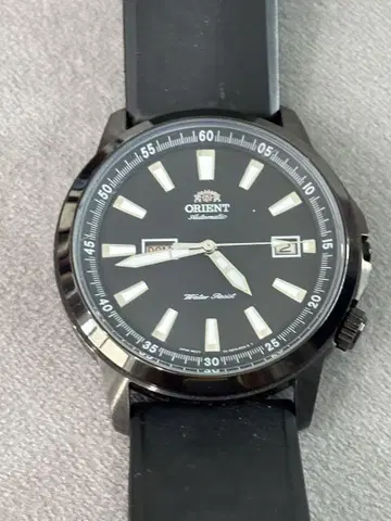 ORIENT 블랙 고무 벨트 시계 50m 방수