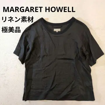 마가렛 호웰 무지 린넨 라운드넥 티셔츠 블랙 블랙