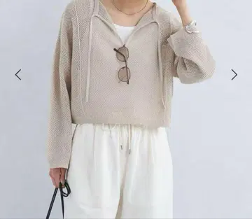 UNITED ARROWS 메쉬 크롭 2WAY 풀오버 니트