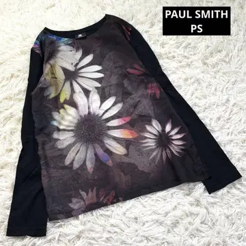 새상품급 PS PAUL SMITH 플라워 프린트 블랙 상의 긴팔 S