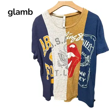 glamb 그램 티셔츠 티셔츠 반팔 도킹 재구성 1