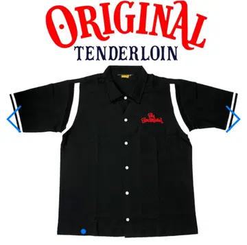 Tenderloin 반팔 셔츠 블랙 볼링 셔츠 미사용 텐더 로인