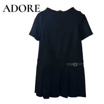 ADORE 어도어 박스 플리츠 원피스 블랙 38