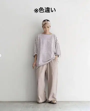 ichi 헤비 천축 코튼 와이드 이지 팬츠