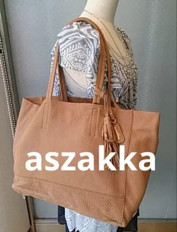 aszakka 카멜 태슬 토트백