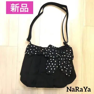 [미사용 새상품] NaRaYa 리본 포함 블랙 숄더백