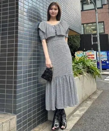 rienda 빅 카라 머메이드 원피스