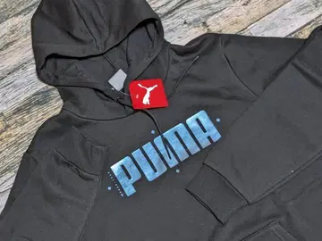 마지막 L PUMA 사이버 그래픽 플리스 후디 맨투맨 블랙