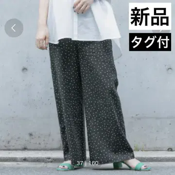 어반 리서치 도어스 DOORS 린넨 레이온 도트 이지 팬츠 블랙