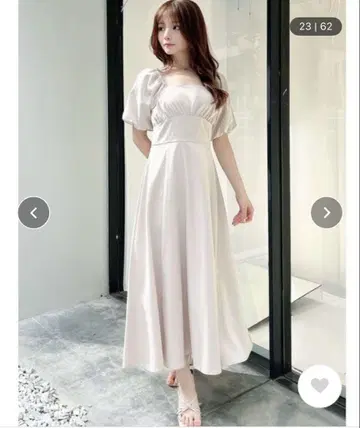 RESEXXY 퍼프 슬리브 하이 웨스트 플레어 원피스