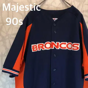 90s 마제스틱 BRONCOS 베이스볼 셔츠 N