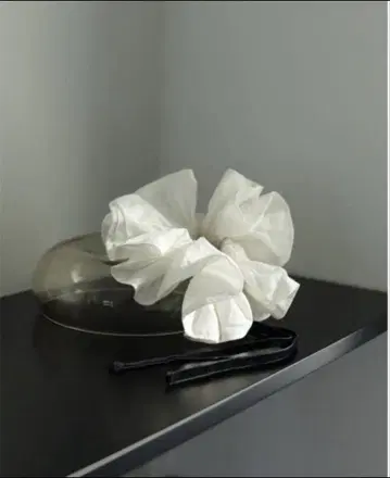 anuke Velour Ribbon Chouchou 스크런치 화이트