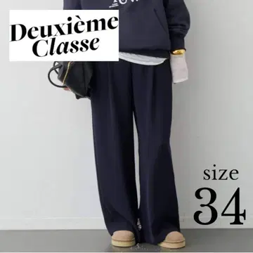 Deuxieme Classe 두지엠 클라세 와이드 팬츠 네이비