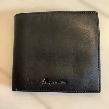 aquasellium 블랙 가죽 접이식 지갑