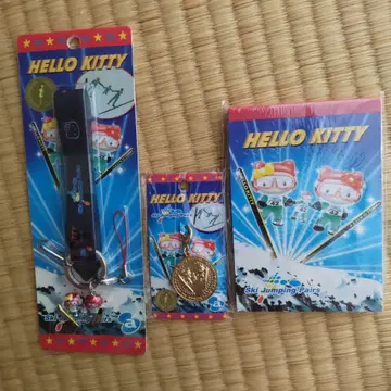 HELLO KITTY 스키 점프 스트랩 세트 일본 한정판 초레어