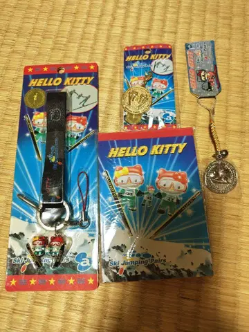 HELLO KITTY 스키 점프 스트랩 세트 일본 한정판 2005년 제작