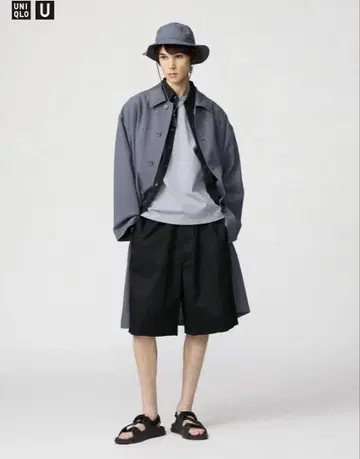와이드 핏 하프 팬츠 UNIQLO U 블랙 S