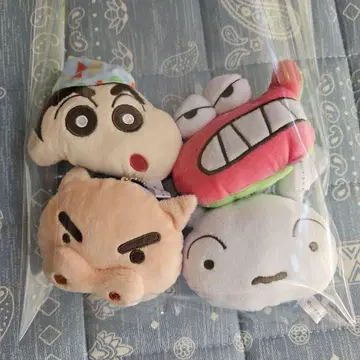 크레용 신짱 페이스 봉제 인형 4종 세트 가챠