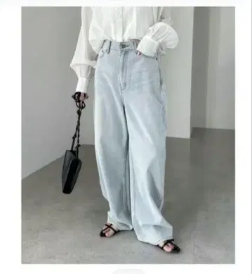 and me 데님 와이드 커브 팬츠