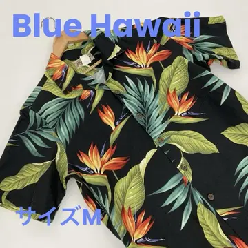 Blue Hawaii 알로하 셔츠 보태니컬 무늬 블랙 M #1421
