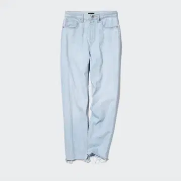 UNIQLO 페그 탑 하이라이즈 청바지 [25] 라이트 블루 데미지 가공