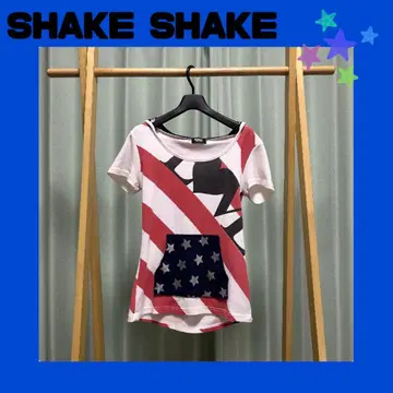 아메카지! SHAKE SHAKE 아메리칸 팝 후드 부착 후드티