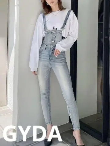 GYDA 라이트 블루 데님 멜빵바지 M