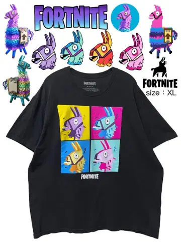 FORTNIT LIAMA 티셔츠 XL 블랙 USA 구제 의류