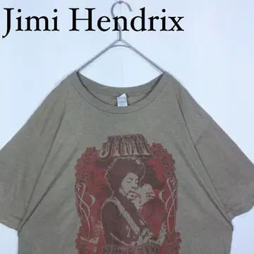 Jimi Hendrix 그래픽 티셔츠 베이지 지미 헨드릭스