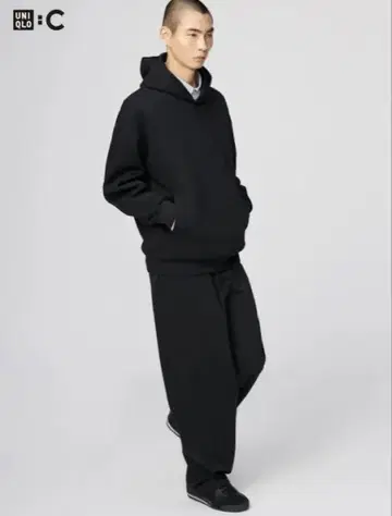 유니클로 블랙 스웨트 팬츠 긴 길이