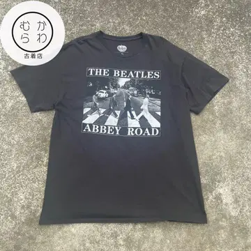 [ BEATLES 공식 ] ABBEY ROAD 프린트 티셔츠 XL 블랙