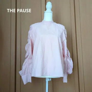 THE PAUSE 윔 가젯 개더 슬리브 블라우스 라이트핑크