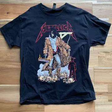 Metallica 티셔츠 패스 헤드 해골 스컬 백 프린트 블랙 블랙 L