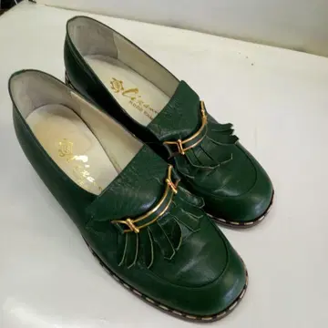 여성 천연 가죽 신발 그린 22.5cm