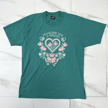 90s 프룻 오브 더 룸 USA제 프린트 티셔츠 플라워 디자인 L