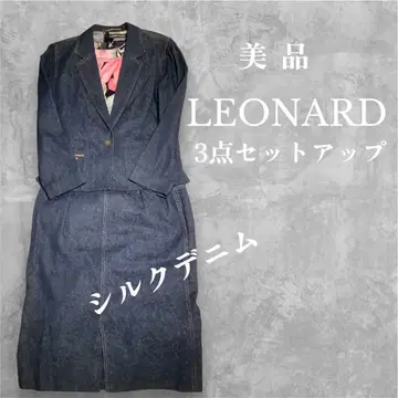 LEONARD 실크 데님 티셔츠 3개 세트 셋업 새상품급
