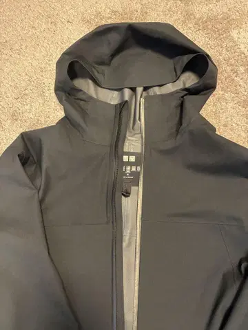 유니클로 블록 테크 후드티 3D 컷 XL 블랙