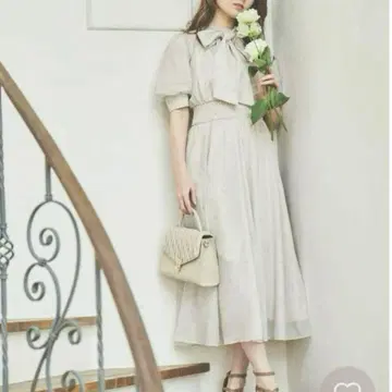 샤이니 로고 도트 시어 원피스