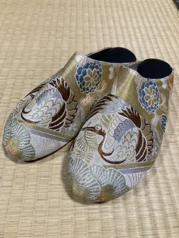 후쿠로 오비로 만든 슬리퍼