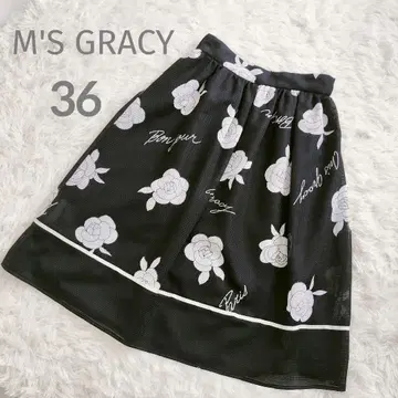 M'S GRACY 메쉬 플레어 스커트 36 블랙