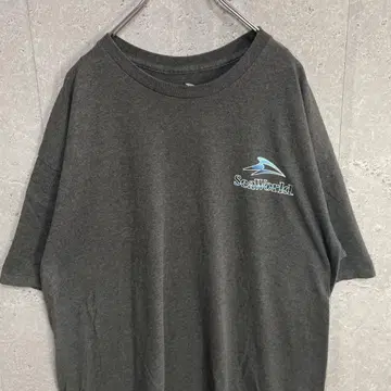 Sea World 애니멀 돌고래 수족관 기업 로고 프린트 티셔츠 XL