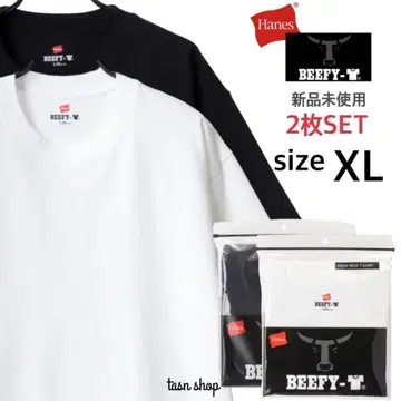 [헤인즈] 미사용 새상품  무지 티셔츠 남녀 공용 화이트 블랙 2매 XL