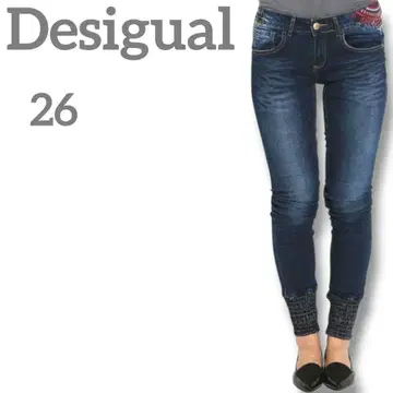 Desigual 여성 데님 자수 팬츠 26