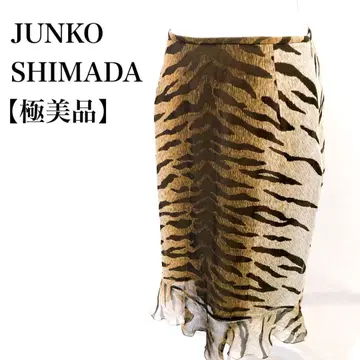 [컨디션 최상] JUNKO SHIMADA 애니멀 무늬 타이트 스커트