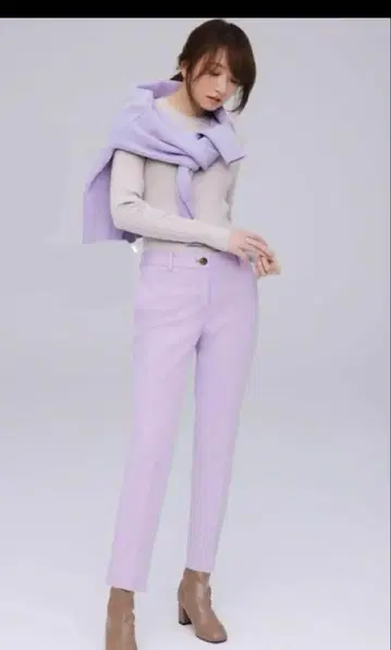 플라스테 스틱 팬츠 코튼 블렌드 라벤더 퍼플