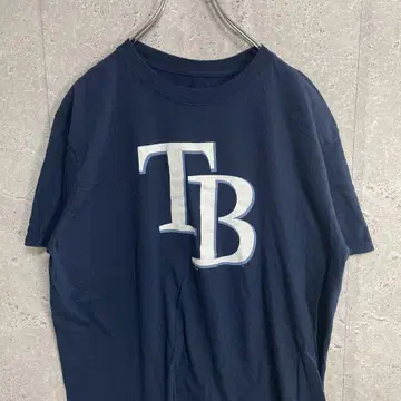 MLB 메이저리그 탬파베이 레이즈 팀 로고 프린트 티셔츠 L