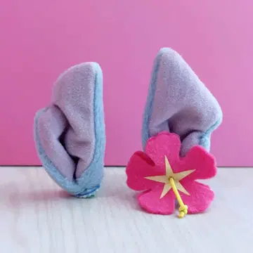 디즈니 스티치 헤어핀 머리핀 하이비스커스 귀 패치