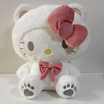 미품 헬로키티 키티 화이트 베어 인형 GJ 스노우 곰 봉제인형