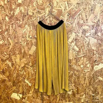 ZARA 자라 캐주얼 팬츠 플리츠 스트레치 머스타드 여성용