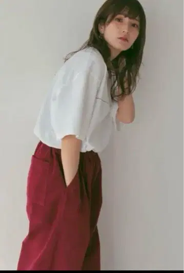Boka nii 보카니 코듀로이 와이드 팬츠 레드